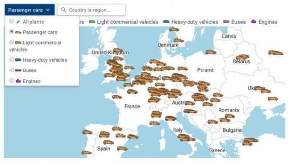 https://www.acea.be/statistics/article/automobile-assembly-engine-production-plants-in-europe - die interaktive Karte aller Automobilstandorte.  Foto: Auto-Medienportal.Net/ACEA